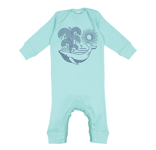 Whale Baby Romper Unisex Ocean Onesie