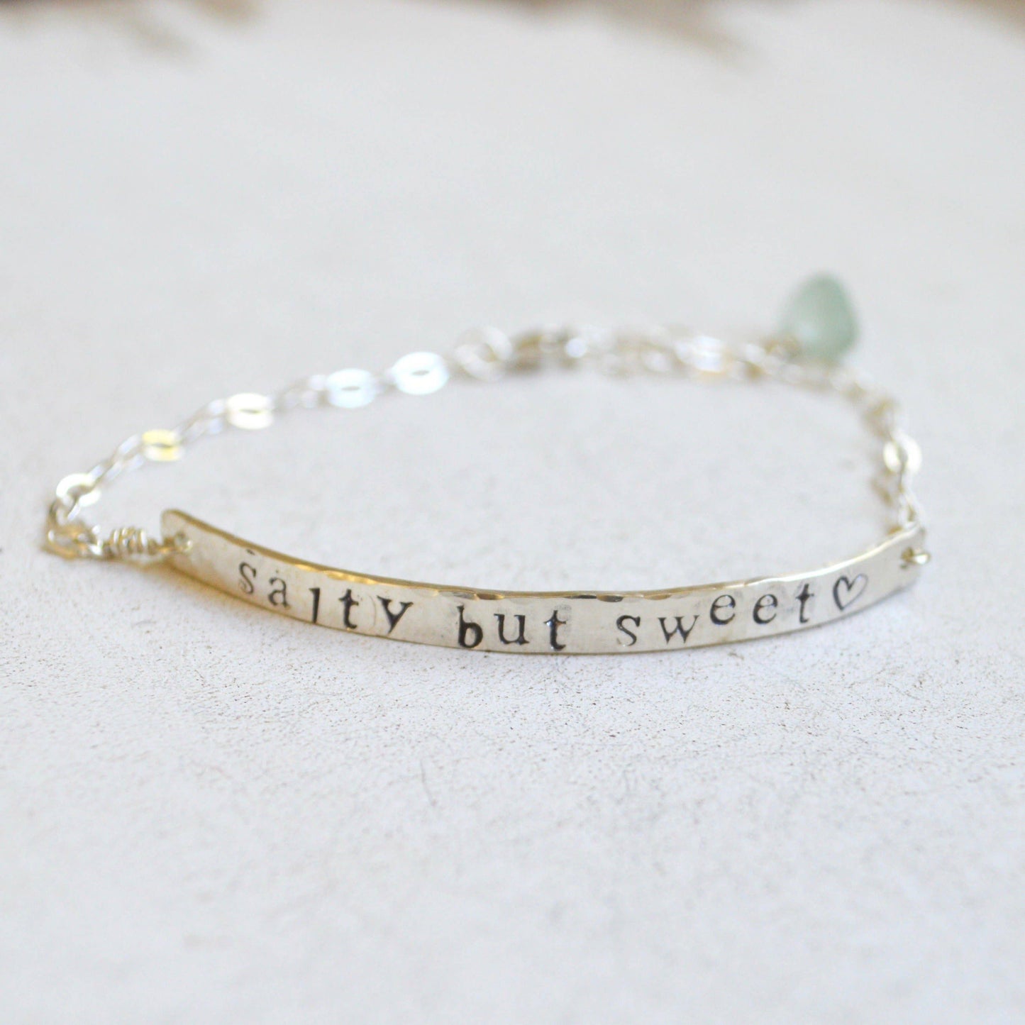 Salty But Sweet Sterling Bar Bracelet