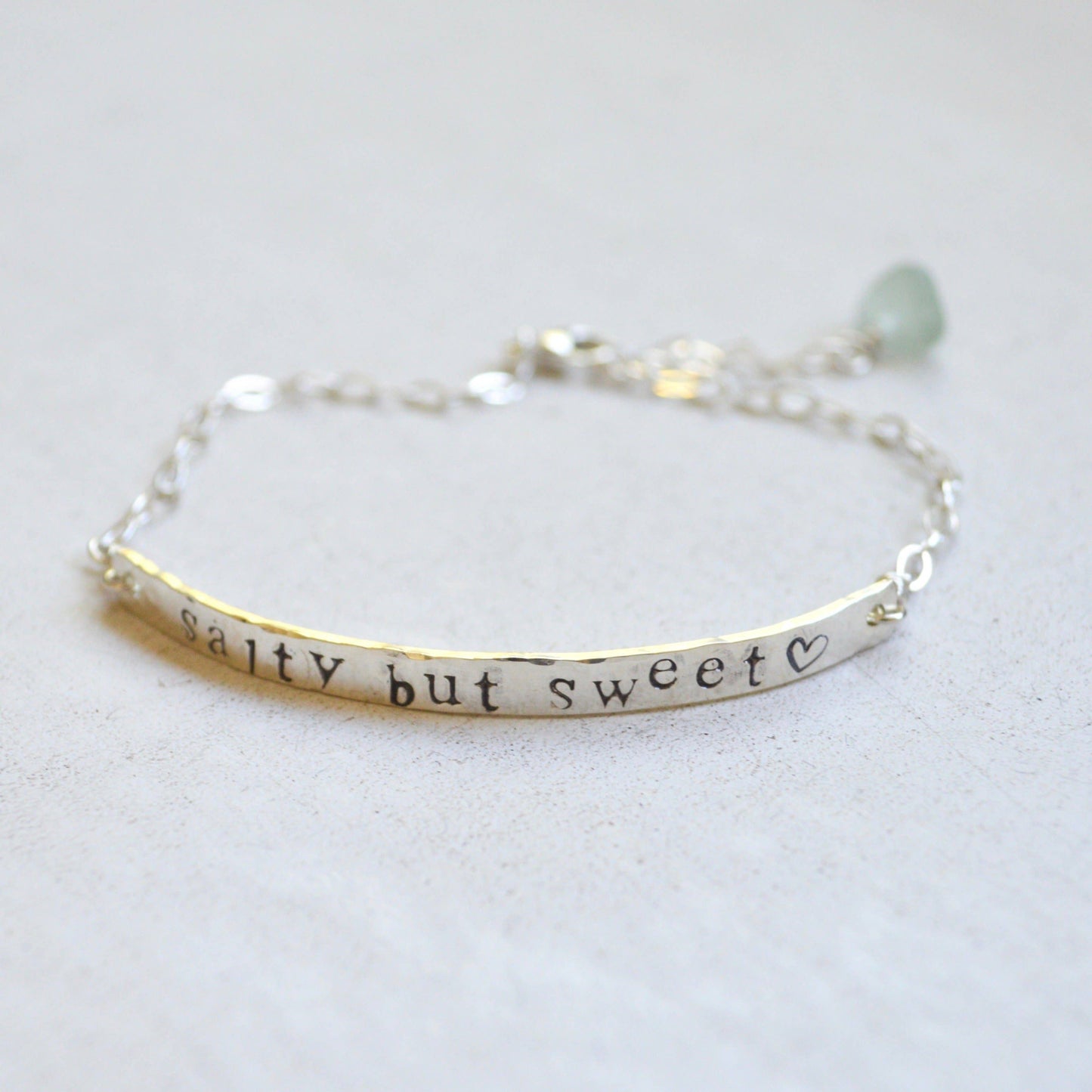 Salty But Sweet Sterling Bar Bracelet