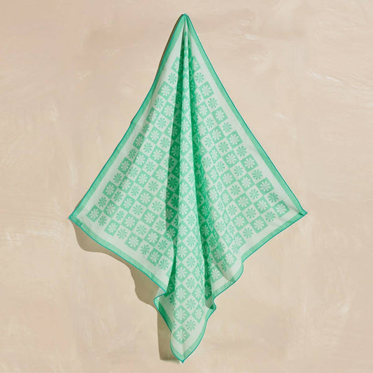 Daisy Check Bandana in Green