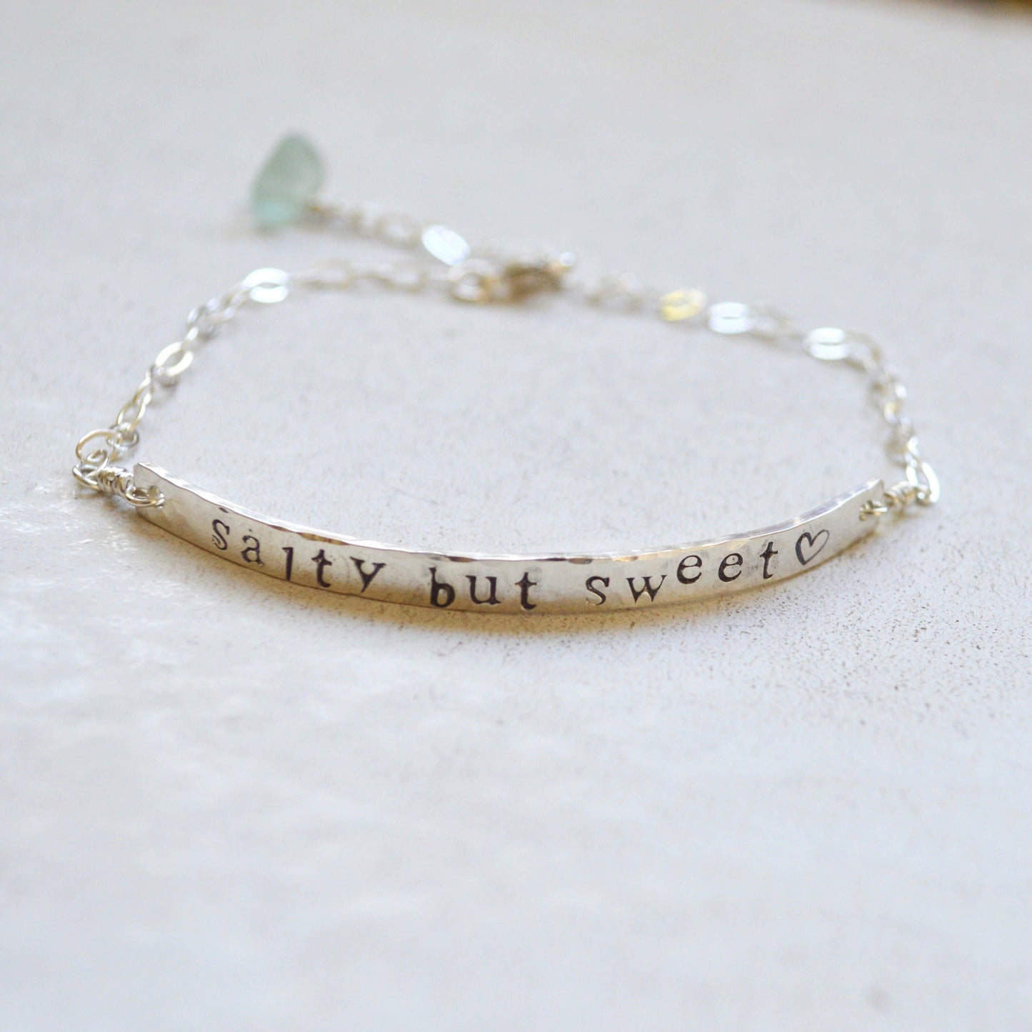 Salty But Sweet Sterling Bar Bracelet