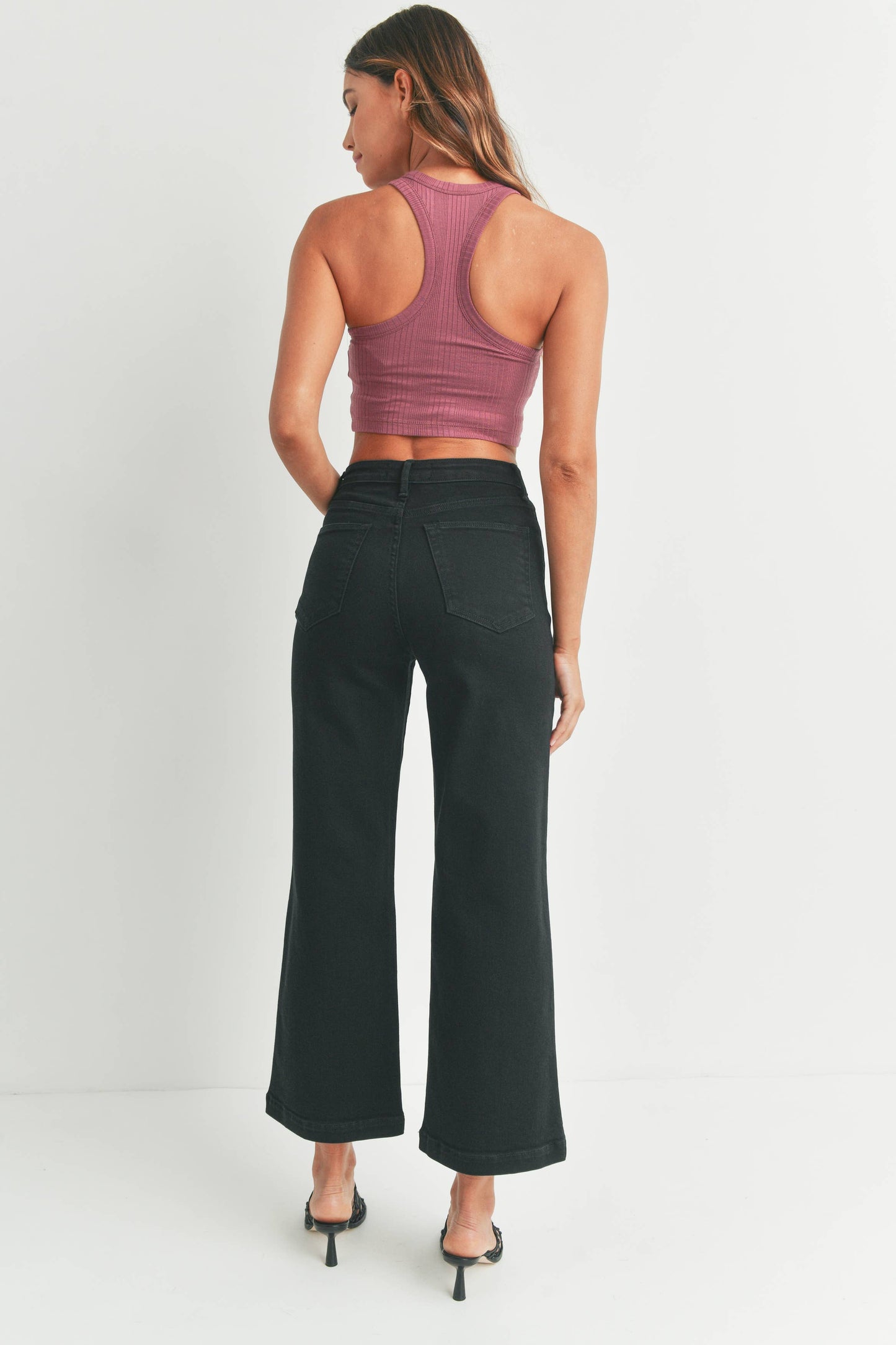 Patch Pocket Wide Leg Jean